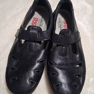 SAS Black Comfort Sandals with Adjustable Strap